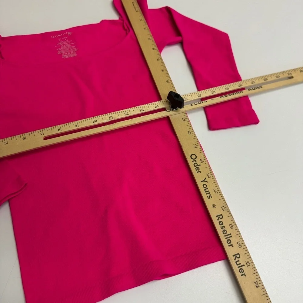 Free People Top Womens Medium Large Pink Clean Lines Square Neck Coquette